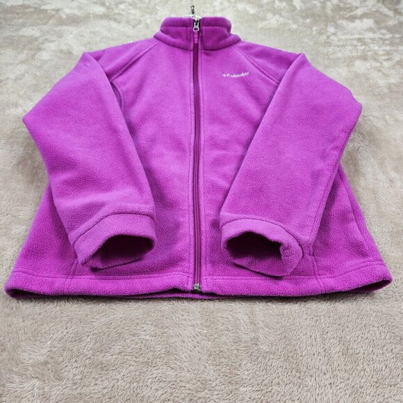 Columbia Jacket Kids Girls Youth L (14-16) Full Zip Fleece Pink Zipped Pockets - Picture 8 of 10